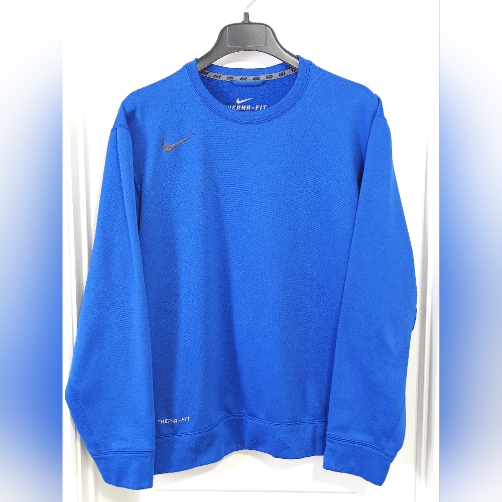 Nike Men's NSW Therma-Fit Crewneck Sweatshirt, Royal Blue, Size L